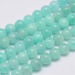 Amazonite Natural Amazonite Bead Strands, Round, 6mm, Hole: 0.8~1mm, about 66pcs/strand, 15.7 inch