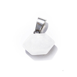 Cristal de cuarzo Colgantes puntiagudos de doble terminal de cristal de cuarzo natural, encantos de balas facetadas, 10x16 mm