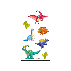 Dinosaur Autocollants en papier de tatouages temporaires imperméables amovibles à thème anmial, motif de dinosaure, 10.5x6 cm