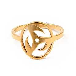 Oro Chapado en iones (ip) 201 anillo de dedo de rueda de acero inoxidable para mujer, dorado, tamaño de EE. UU. 6 1/4 (16.7 mm)
