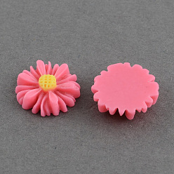 Rosa Caliente Accesorios para el cabello y vestuario flatback ornamentos cabujones margarita flores de resina, color de rosa caliente, 13x4 mm