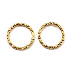 Chapado en Oro Real 18K 304 argollas de acero inoxidable, anillos del salto abiertos, retorcido, anillo redondo, real 18 k chapado en oro, 10x1 mm, 18 calibre, diámetro interior: 8 mm