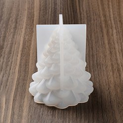 Blanc Moules en silicone d'affichage d'arbre de noël bricolage, moules de résine, pour la résine UV, fabrication artisanale de résine époxy, blanc, 95x86mm