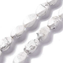 Howlite Natural Howlite Beads Strands, Twist, 17x8x8mm, Hole: 1mm, about 24pcs/strand, 15.55''(39.5cm)