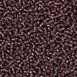 (RR13) Silverlined Dark Smoky Amethyst Perles rocailles miyuki rondes, perles de rocaille japonais, 11/0, (rr 13) améthyste fumée foncée argentée, 11/0, 2x1.3mm, trou: 0.8 mm, environ 5500 pcs / 50 g