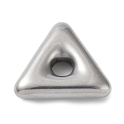 Color de Acero Inoxidable 304 de acero inoxidable perlas espaciadoras, triángulo, color acero inoxidable, 16.5x18.5x4.5 mm, agujero: 4 mm