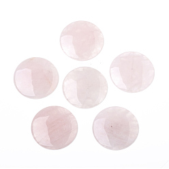 Cuarzo Rosa Natural aumentó de cabujones de cuarzo, plano y redondo, 37x4 mm