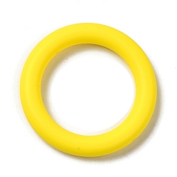 Желтый Силиконовые бусины, кольцо, желтые, 65x10 мм, отверстие : 3 мм