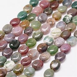 Indian Agate Natural Indian Agate Beads Strands, Oval, 10x8x4mm, Hole: 1.2mm, 39pcs/strand, 15.7 inch
