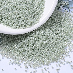 (DB1454) Silver Lined Light Moss Opal MIYUKI Delica Beads, Cylinder, Japanese Seed Beads, 11/0, (DB1454) Silver Lined Light Moss Opal, 1.3x1.6mm, Hole: 0.8mm, about 10000pcs/bag, 50g/bag