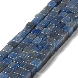 Синий Авантюрин Природные голубые авантюрин бисером пряди, кубические, 6x6x6 мм, отверстие : 1 мм, около 63 шт / нитка, 15.35~15.55'' (39~39.5 см)