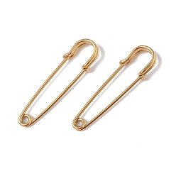 Golden Ion Plating(IP) 304 Stainless Steel Safety Pins Brooch Findings, Kilt Pins for Lapel Pin Making, Golden, 50.5x14x5.5mm