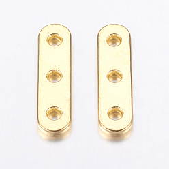 Golden Alloy Spacer Bars, Lead Free & Cadmium Free, Golden, 24x6x2mm, Hole: 2mm