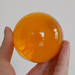 Orange Glass Display Decorations, Crystal Ball, Round, Orange, 30mm