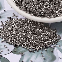 (DBS0021) Nickel Plated MIYUKI Delica Beads Small, Cylinder, Japanese Seed Beads, 15/0, (DBS0021) Nickel Plated, 1.1x1.3mm, Hole: 0.7mm, about 175000pcs/bag, 50g/bag