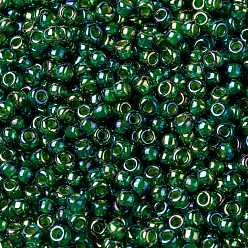 (RR354) Chartreuse Lined Green AB MIYUKI Round Rocailles Beads, Japanese Seed Beads, (RR354) Chartreuse Lined Green AB, 8/0, 3mm, Hole: 1mm, about 2111~2277pcs/50g