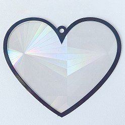 Cœur Grand pendentif acrylique, noir, cœur, 127mm