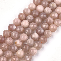 Sunstone Natural Sunstone Beads Strands, Round, 8mm, Hole: 1mm, about 45~48pcs/strand, 15.3 inch