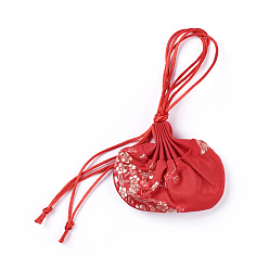 Red Silk Packing Pouches, Red, 8.4~8.7x12.8~13.1cm