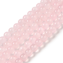Pink Brins naturels et teints perles malaisie jade, ronde, rose, 10mm, Trou: 1.0mm, Environ 38 pcs/chapelet, 15 pouce