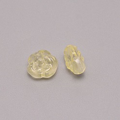 Yellow Glitter Lampwork Beads, Rose, Yellow, 12.5x14x9mm, Hole: 1.2mm