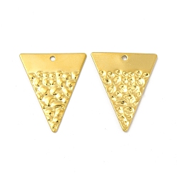 Real 18K Gold Plated Ion Plating(IP) 
304 Stainless Steel Pendants, Triangle Charm, Real 18K Gold Plated, 28.5x23x1.5mm, Hole: 1.6mm