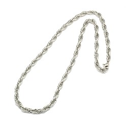 Stainless Steel Color Fashionable 304 Stainless Steel Rope Chain Necklaces, with Lobster Claw Clasps, Stainless Steel Color, 21 inch~22 inch(53.3~55.8cm)x6mm