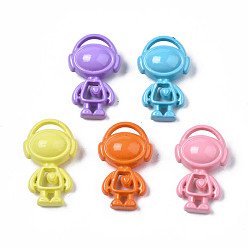Mixed Color Spray Painted Alloy Pendants, Cadmium Free & Nickel Free & Lead Free, Boy, Mixed Color, 19.5x12x6.5mm, Hole: 1mm