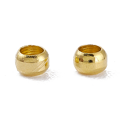 Real 24K Gold Plated Brass Beads, Long-Lasting Plated, Column, Real 24K Gold Plated, 2.5x1.5mm, Hole: 1.6mm