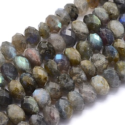 Labradorite Chapelets de perles labradorite naturelle , rondelle, facette, 9~10x6mm, Trou: 1mm, Environ 64 pcs/chapelet, 15.7 pouce (40 cm)