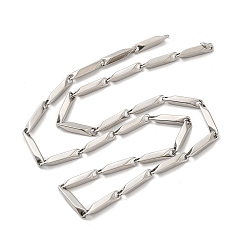 Color de Acero Inoxidable 201 collar de cadena de eslabones de barra rectangular de acero inoxidable, color acero inoxidable, 17.40 pulgada (44.2 cm)