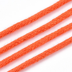 Темно-Оранжевый Нити хлопчатобумажные, макраме шнур, декоративные нитки, для поделок ремесел, упаковка подарков и изготовление ювелирных изделий, темно-оранжевый, 3 мм, около 109.36 ярдов (100 м) / рулон.