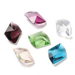 Mixed Color Pointed Back Glass Rhinestone Cabochons, Faceted, Polygon, Mixed Color, 12x9x6mm