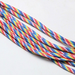 Colorful 7 Inner Cores Polyester & Spandex Cord Ropes, for Rope Bracelets Making, Colorful, 4mm, about 109.36 yards(100m)/bundle, 420~500g/bundle