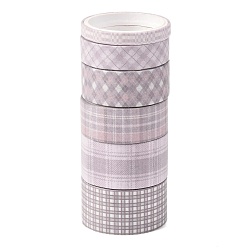 Thistle DIY Scrapbook Decorative Paper Tapes, Adhesive Tapes, Tartan Pattern Design Gift Wrapping Tape, for DIY Scrapbooking Supplie Gift Decoration, Thistle, 0.5~2mm, about 2m/roll, 6rolls/box