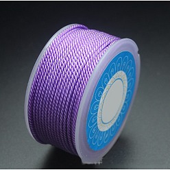 Medium Purple Round Nylon Cords, Milan Cords/Twisted Cords, Medium Purple, 1.5mm, about 25.15 yards(23m)/roll