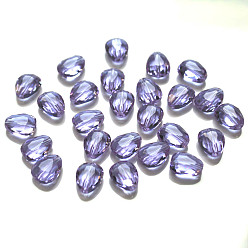 Lilas Imitations de perles de cristal autrichien, grade de aaa, facette, larme, lilas, 8x6x3.5mm, Trou: 0.7~0.9mm