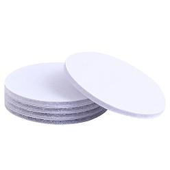 Blanco Cintas de velcro autoadhesivas planas y redondas de doble cara, cintas mágicas con nylon y poliéster, blanco, 50 mm, 10 pares / set