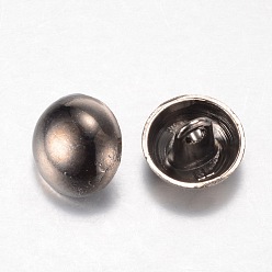 Bronze Boutons à queue en alliage, 1-trou, dôme / demi-rond, gris anthracite, 23x17mm, Trou: 1.5mm