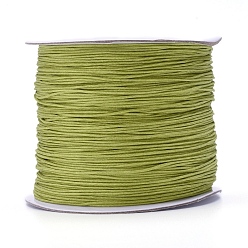 Светло-зеленый Коричневый Нейлоновая нить, ювелирные изделия шнур нейлона для пользовательских ювелирных изделий делает тканые, оливковый, 0.6 мм, около 142.16 ярдов (130 м) / рулон