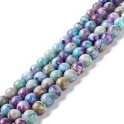Purple Natural Calcite Beads  Strands, Round, Purple, 6mm, Hole: 1mm, about 65~66pcs/strand, 15.94''(40.5cm)