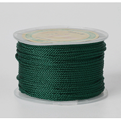 Bleu Vert Câblés en polyester rondes, cordes de milan / cordes torsadées, sarcelle, 1.5~2 mm, 50 yards / rouleau (150 pieds / rouleau)