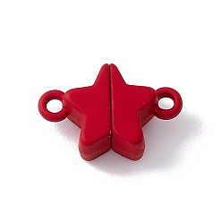 Rouge Fermoirs magnétiques en alliage d'étoiles, pour la fabrication de colliers pendentifs, rouge, 11x16x6mm, Trou: 1.5mm