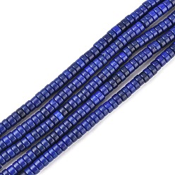 Средно-синий Синтетических нитей бирюзовые бусы, Heishi бусы, окрашенные, Плоский круглый / диск, светло-синий, 5x3 мм, отверстие : 1 мм, около 145 шт / нитка, 15.75 дюйм