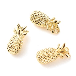 Real 18K Gold Plated Brass Pendants, with Jump Ring, Cadmium Free & Lead Free, Pineapple, Real 18K Gold Plated, 19x9mm, Hole: 3.5mm