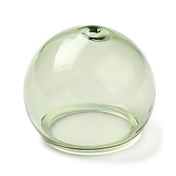 Amarillo de Verde Cono de cuentas de vidrio transparente, para hacer campanas de viento, semicírculo, verde amarillo, 20x17 mm, agujero: 1.6 mm, diámetro interior: 12.4 mm