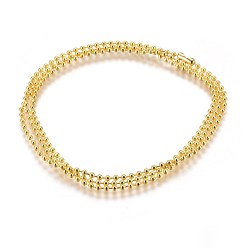Золотой Нержавеющая сталь мяч цепи ожерелье решений, золотые, 30.3 дюйм (77 см), 2.5 мм