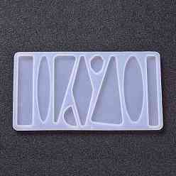 White DIY Silicone Hair Clip Molds, Resin Casting Molds, for UV Resin, Epoxy Resin Jewelry Making, Rectangle & Oval & Triangle & Semicircle & Rhombus & Polygon, White, 80x146x5mm, Inner Diameter: 18~73x10~31mm