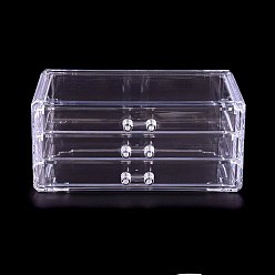 Clair Affichages en verre organique, présentoirs de bijoux, rectangle, clair, 23.5x15.5x10.9 cm
