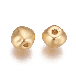 Matte Gold Color Brass Beads, Long-Lasting Plated, Oval, Matte Gold Color, 7x5.5x5.5mm, Hole: 1mm